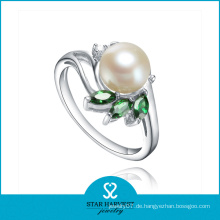 2015 Lucky Pearl Silber Ring Schmuck Verkauf auf Linie (R-0338)